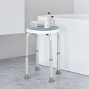 HOMCOM 360 Swivel Seat Bath Shower Stool Adjustable Height w/ Aluminium Frame Non-Slip Feet Chair Safe Support Home Assistance