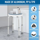 HOMCOM 360 Swivel Seat Bath Shower Stool Adjustable Height w/ Aluminium Frame Non-Slip Feet Chair Safe Support Home Assistance