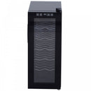 HOMCOM 12 Bottle Wine Cooler Mini Bar Refrigerator 11-18°C Adjustable Temperature Touch Control Led Lights Sleek Stylish Suitable for Home Bar Party Black