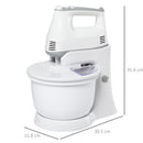 HOMCOM Electric Stand and Hand Blender with 6 Speed, Electric Hand Whisk, 3.4 Litre Mixing Bowl,