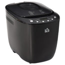 HOMCOM Break Maker Digital 550W 12-in-1 Programmed Bread Machine with 13-Hour Delay Timer 60 Minutes Keep Warm Function Non-stick Pan 3 Crust Colors 2 Loaf Size Black Timing and Warming
