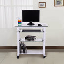 Workstation Computer Laptop Desk Writing Table W/Wheels-White
