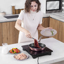 HOMCOM Induction Hob Portable Induction Cooker 2000W Single Hot Plate Electric Cooktop with 8 Power & Temperature Levels 4H Timer Child Lock Sensor Touch LED Display Ceramic Glass Panel