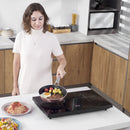 HOMCOM Portable Induction Hob Double Induction Cooker 2800W Twin Hot Plate Electric Cooktop with 8 Power & Temperature Levels 4H Timer Child Lock Sensor Touch LED Display Crystal Glass w/