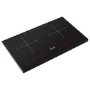 HOMCOM Portable Induction Hob Double Induction Cooker 2800W Twin Hot Plate Electric Cooktop with 8 Power & Temperature Levels 4H Timer Child Lock Sensor Touch LED Display Crystal Glass w/