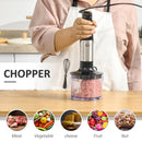 HOMCOM Immersion Hand Blender 1000W, 4 In 1 Handheld Stick Blender with Measuring Cup, Egg Whisk, Chopper Bowl