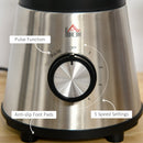 HOMCOM Blender Smoothie Maker Stainless Steel 900W Countertop Blender with 5 Speed Setting, Pulse Function, 1.5L Mix Cup, Portable Cup and Grinder for Ice, Fruit, Vegetable and Nut w/5 Fruit