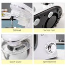 HOMCOM Stand Mixer - White with 6 Speeds and Pulse Setting, 1200W 5.5L Tilt Head Electric Cake Mixer with Stainless Bowl, Beater, Dough Hook and Whisk, Dishwasher Safe, Silver w/ Speed Setting