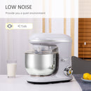 HOMCOM Stand Mixer - White with 6 Speeds and Pulse Setting, 1200W 5.5L Tilt Head Electric Cake Mixer with Stainless Bowl, Beater, Dough Hook and Whisk, Dishwasher Safe, Silver w/ Speed Setting