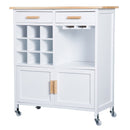HOMCOM Rolling Kitchen Cart -White