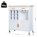 HOMCOM Rolling Kitchen Cart -White