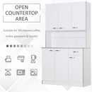 4-Door Wooden Multi Storage Kitchen Cabinet with Doors & Drawers - White