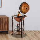 Wine Trolley Globe Dark Yellow Brown Shaped Retro Style Bar Cabinet Alcohol Storage Trolley Glass Bottle Holder 36CM