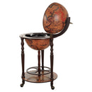 Wine Trolley Globe Dark Yellow Brown Shaped Retro Style Bar Cabinet Alcohol Storage Trolley Glass Bottle Holder 36CM