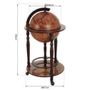 Wine Trolley Globe Dark Yellow Brown Shaped Retro Style Bar Cabinet Alcohol Storage Trolley Glass Bottle Holder 36CM