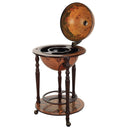 Wine Trolley Globe Dark Yellow Brown Shaped Retro Style Bar Cabinet Alcohol Storage Trolley Glass Bottle Holder 36CM