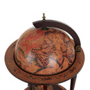 Wine Trolley Globe Dark Yellow Brown Shaped Retro Style Bar Cabinet Alcohol Storage Trolley Glass Bottle Holder 36CM