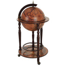 Wine Trolley Globe Dark Yellow Brown Shaped Retro Style Bar Cabinet Alcohol Storage Trolley Glass Bottle Holder 36CM