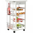 HOMCOM MDF Multifunction Kitchen Island Trolley White