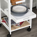 MDF Wood 5-Tier Kitchen Storage Trolley White