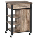 Kitchen Trolley Utility Cart on Wheels with Storage Shelves & Drawer for Dining Room, Grey Room