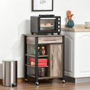 Kitchen Trolley Utility Cart on Wheels with Storage Shelves & Drawer for Dining Room, Grey Room