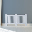 HOMCOM MDF Radiator Cover 152x81x19 cm Slatted Cover Painted Cabinet Lined Grill Modern Vertical Style Home Use-White