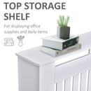 HOMCOM MDF Radiator Cover 152x81x19 cm Slatted Cover Painted Cabinet Lined Grill Modern Vertical Style Home Use-White