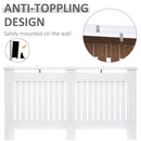 HOMCOM MDF Radiator Cover 152x81x19 cm Slatted Cover Painted Cabinet Lined Grill Modern Vertical Style Home Use-White