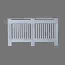 HOMCOM MDF Radiator Cover 152x81x19 cm Slatted Cover Painted Cabinet Lined Grill Modern Vertical Style Home Use-White