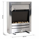 HOMCOM LED Flame Electric Fire Place-Stainless Steel 2KW Pebble Burning Effect Heater Indoor Stove Lighting