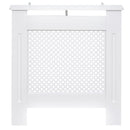 HOMCOM MDF Radiator Cover Heating Cabinet Modern Home Furniture Grill Style Diamond Design-White Painted