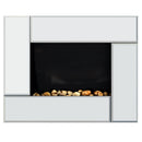 HOMCOM Electric Fireplace Heater 1800W Wall Mounted Flame Effect 7 Coloured LED Light Fire Glass Screen W/ Pebble & Remote Control