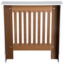 HOMCOM MDF Radiator Cover Wooden Cabinet Shelving Home Office Vertical Slatted Vent - White