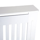 HOMCOM MDF Radiator Cover Wooden Cabinet Shelving Home Office Vertical Slatted Vent - White