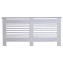 HOMCOM MDF White Painted Radiator Cover Slatted Cabinet Shelving Display Horizontal Style Modern Piece 172L x 19W x 81H cm