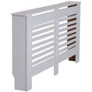 HOMCOM MDF White Painted Radiator Cover Slatted Cabinet Shelving Display Horizontal Style Modern Piece 172L x 19W x 81H cm