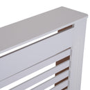 HOMCOM MDF White Painted Radiator Cover Slatted Cabinet Shelving Display Horizontal Style Modern Piece 172L x 19W x 81H cm