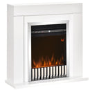 HOMCOM Electric Fireplace Suite with Remote Control, Freestanding Fireplace Heater with Flame Effect, 1kW/2kW, Overheat Protection, 7-day Programmable Timer, White Safe Cut-Off