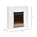 HOMCOM Electric Fireplace Suite with Remote Control, Freestanding Fireplace Heater with Flame Effect, 1kW/2kW, Overheat Protection, 7-day Programmable Timer, White Safe Cut-Off