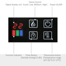 HOMCOM Electric Wall-Mounted Fireplace Heater with Adjustable Flame Effect, Remote Control, Timer, 1800/2000W, Black Wall-Mount W/ Effect Control