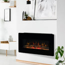 HOMCOM Electric Wall-Mounted Fireplace Heater with Adjustable Flame Effect, Remote Control, Timer, 1800/2000W, Black Wall-Mount W/ Effect Control