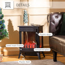 HOMCOM Free standing Electric Fireplace Stove, Fireplace Heater with LED Flame Effect, 3-sided Tempered Glass, Overheat Protection, 1000W/2000W, Black Freestanding Stove