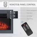 Electric Fireplace Suite with Remote Control, 2000W Freestanding Fireplace Heater with LED Flame Effect, Overheat Protection, 7-Day Programmable Timer, White w/ Control Effect Timer