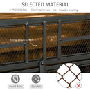 HOMCOM 3-Panel Folding Fireplace Screen with Door, Freestanding Spark Guard, Metal Mesh Fireguard, Black Door Mesh