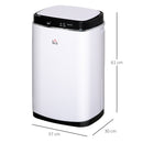 HOMCOM 20L/Day 8000ML Portable Dehumidifier 3 Modes Auto Shut Off Silent Moisture Air Cleaner for Basement, Bedroom, Bathroom, Living Room, RV
