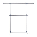 Clothes Hanger W/Wheels, Heavy Duty-Silver/Grey