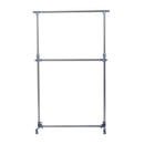 Clothes Hanger W/Wheels, Heavy Duty-Silver/Grey