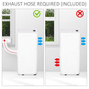 HOMCOM 785W Compact Portable Mobile Air Conditioner Unit Cooling Dehumidifying Ventilating w/ Fan Remote LED Display 24 Hr Timer Auto Shut Down Home Office Summer 4 Modes White