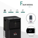 HOMCOM 560W Compact Portable Mobile Air Conditioner Unit Cooling Dehumidifying Ventilating w/ Fan Remote LED Display 24 Hr Timer Auto Shut-Down Home Office Summer 4 Modes Black